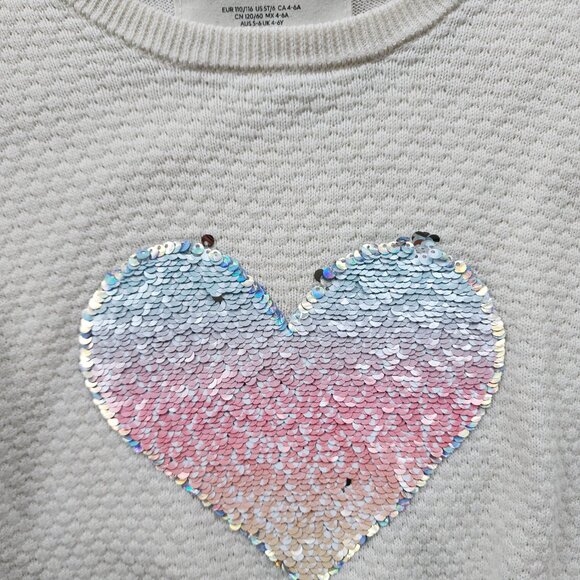 Girls size 4-6 H&M flippy sequin sweater - Picture 2 of 3